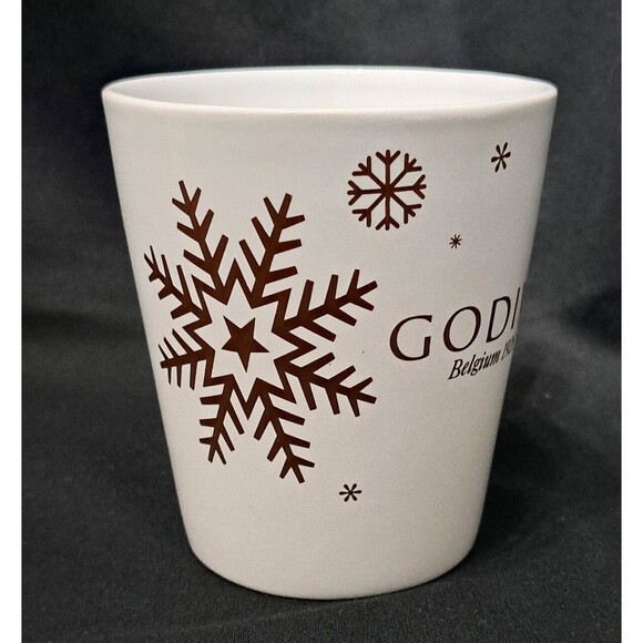 Godiva Belgium 1926 White Ceramic Coffee Mug with Snowflakes - Picture 3 of 6